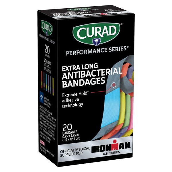 Curad Antibacterial Ironman Bandages, 20-count pack, medical tape and bandages with Ironman design for minor cuts and injuries.