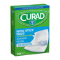 Curad Telfa non-stick medical pads, 3x4 inches, used for wound care, with a sterile, non-stick surface for Pasteur Pharmacy.