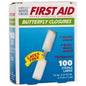 Medique Butterfly Large Polyester First Aid Bandages by Pasteur Pharmacy, pack of 100 for wound care and protection.
