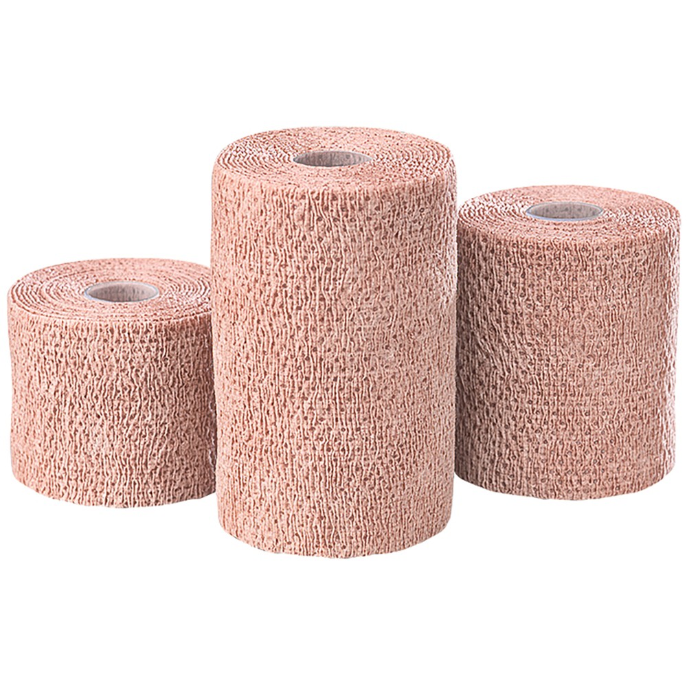 Mueller Sports Medicine beige self-adhering bandage, medical tape for secure, flexible support and compression.