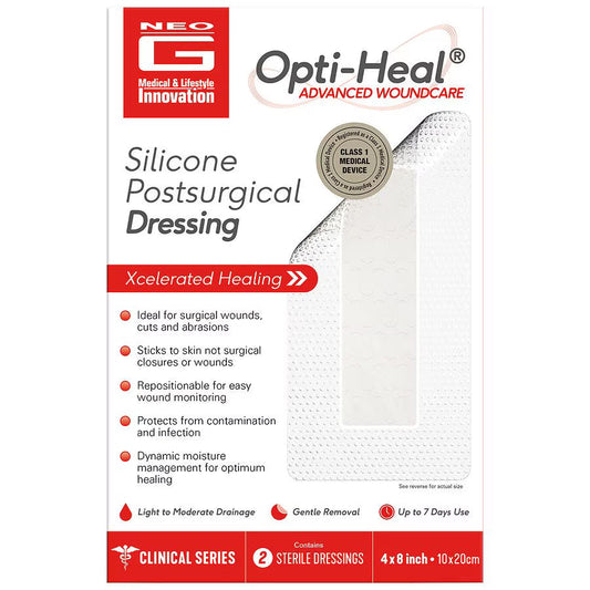Silicone post-surgical scar sheets from Pasteur Pharmacy, 4 x 8 inches, shown on a white background for medical healing.