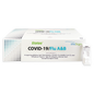POCT TyFast Flu A/B&C19 rapid medical test kit by Pasteur Pharmacy showing test device and sample collection area.