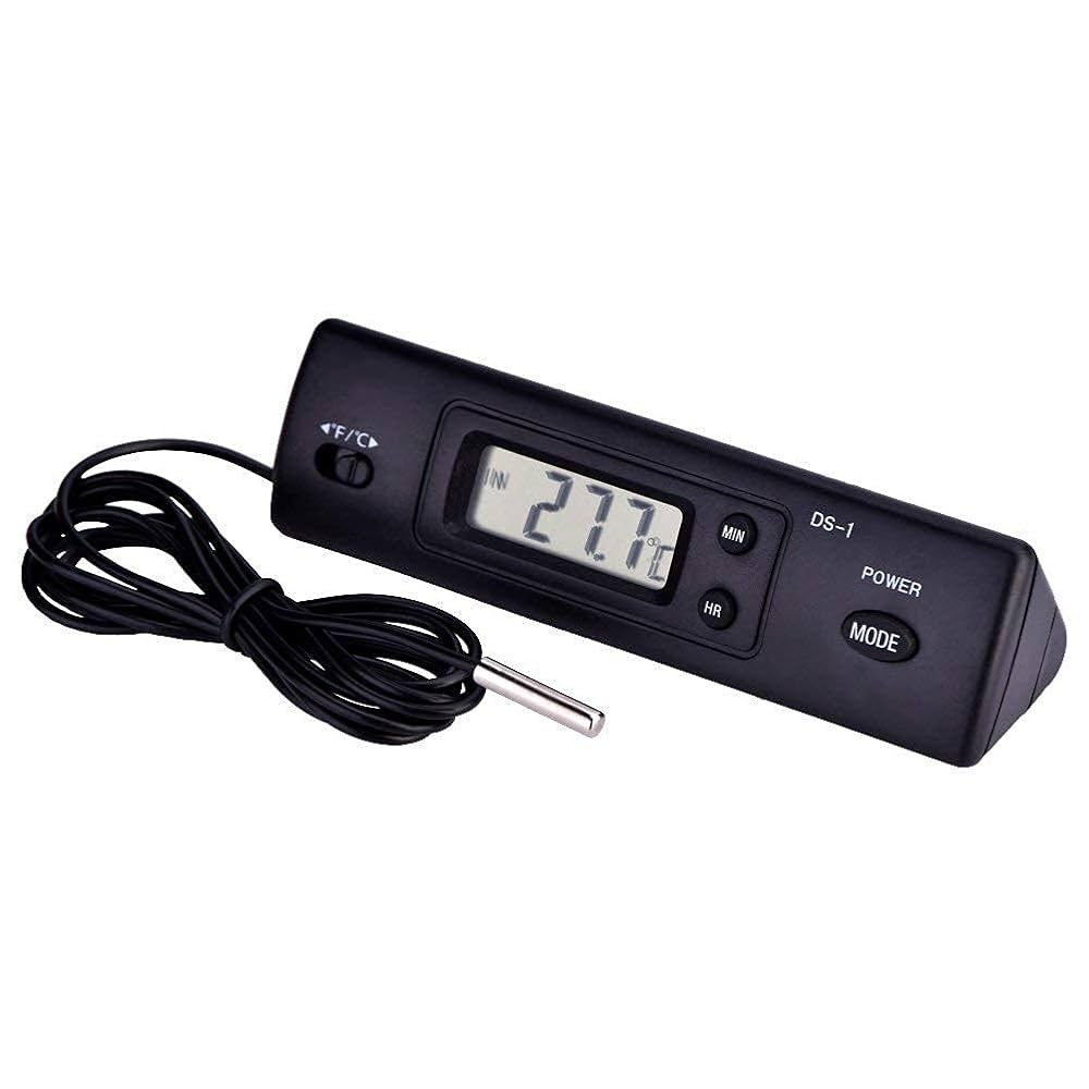 Digital temperature and humidity meter with remote probe from Pasteur Pharmacy, showing display readings on a medical thermometer device.