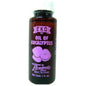 Bottle of Pasteur Pharmacy EKO Eucalyptus Oil, 100% pure essential oil in a 1 oz container, displayed near medicine cabinet shelves.