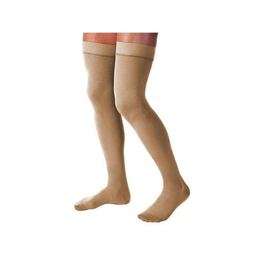 Jobst Relief 20-30 Thigh Compression Stockings with Beige Silicone Band, medium size, for medical support, by Pasteur Pharmacy