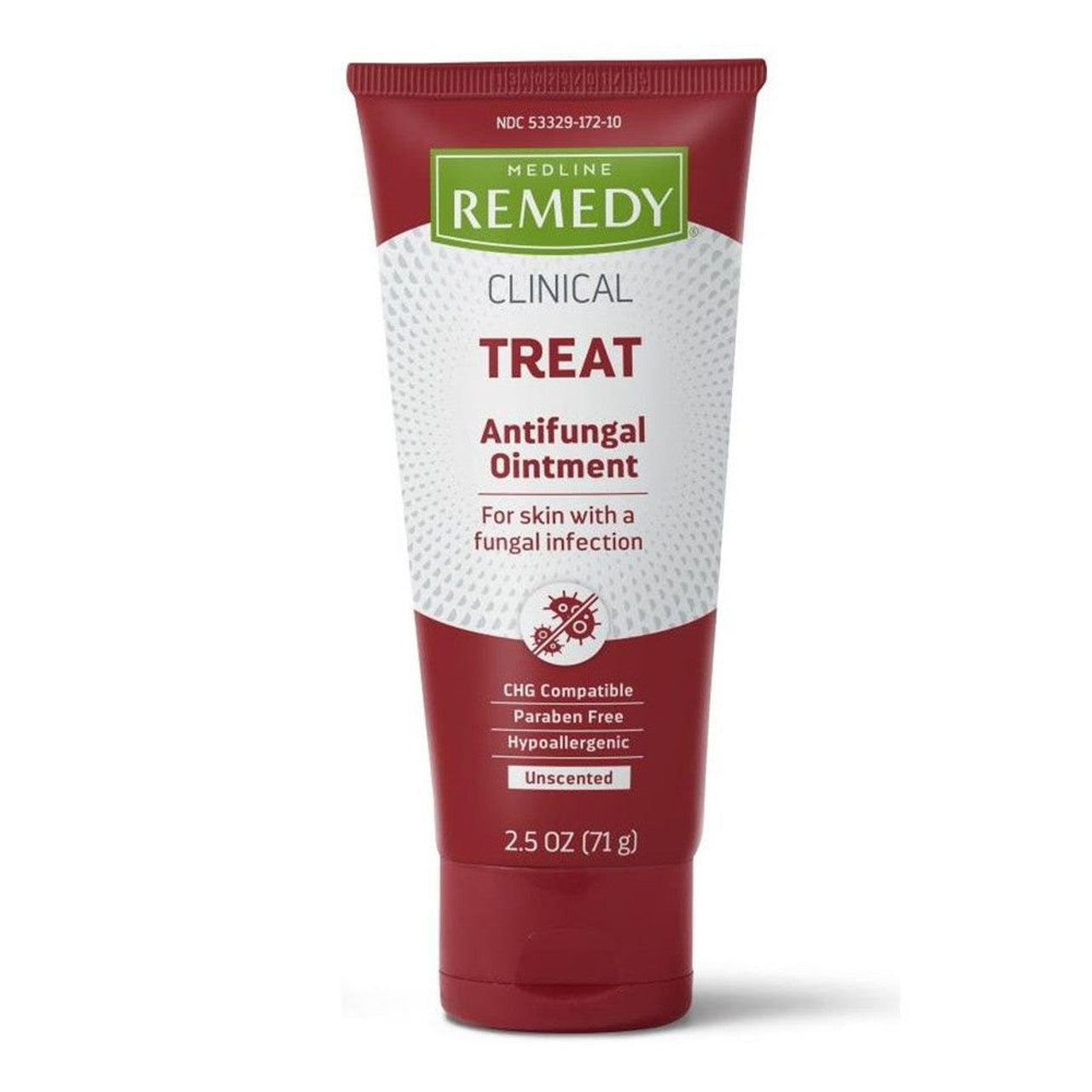 Medline Remedy Phytoplex Antifungal Clear Ointment 2.5 oz in a medicine cabinet, with tube and labeling visible.