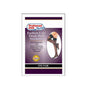 Scott Specialties moderate compression thigh-high stockings for improved circulation, shown hanging in a medicine cabinet.