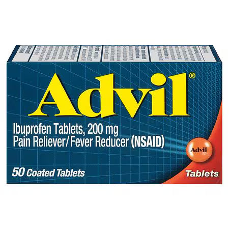 Advil Pain Reliever and Fever Reducer ibuprofen 200 mg coated tablets, medicine & drugs from Pasteur Pharmacy.