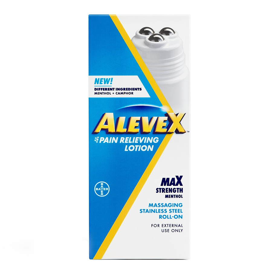 Aleve X Maximum Strength Pain Relieving Lotion for muscle and joint relief, 2.5 oz, by Pasteur Pharmacy.