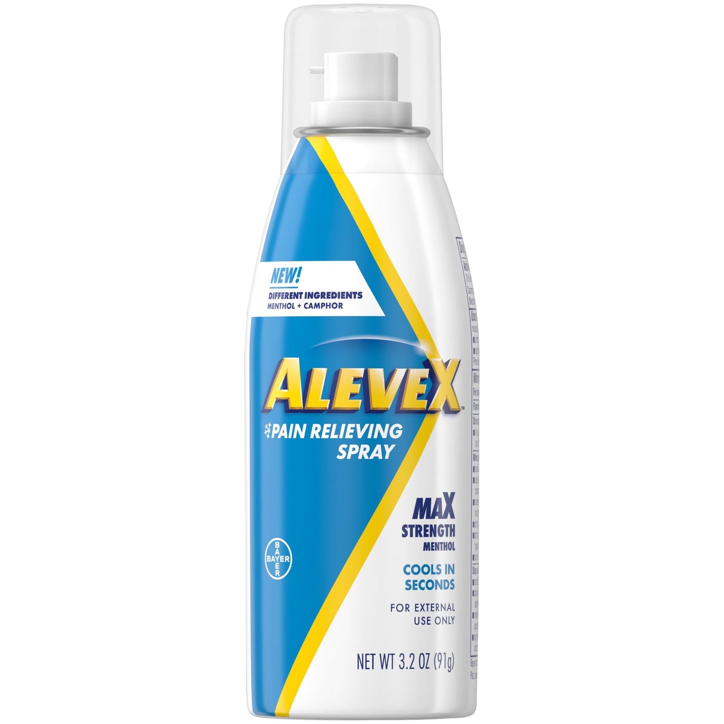 AleveX Pain Relieving Spray by Pasteur Pharmacy, max strength menthol formula in a 3.2 oz bottle for pain relief.