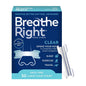 Large clear Breathe Right nasal strips for sensitive skin, designed to improve airflow and reduce nasal congestion.