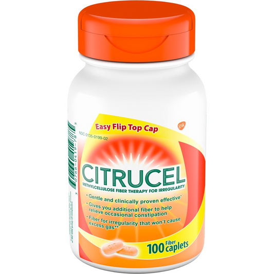 Citrucel Methylcellulose Fiber Therapy powder in a container, used for digestive regularity and fiber supplementation by Pasteur Pharmacy