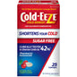 Cold Eeze Remedy sugar-free lozenges with natural wild cherry flavor, from Pasteur Pharmacy, for soothing sore throat relief.