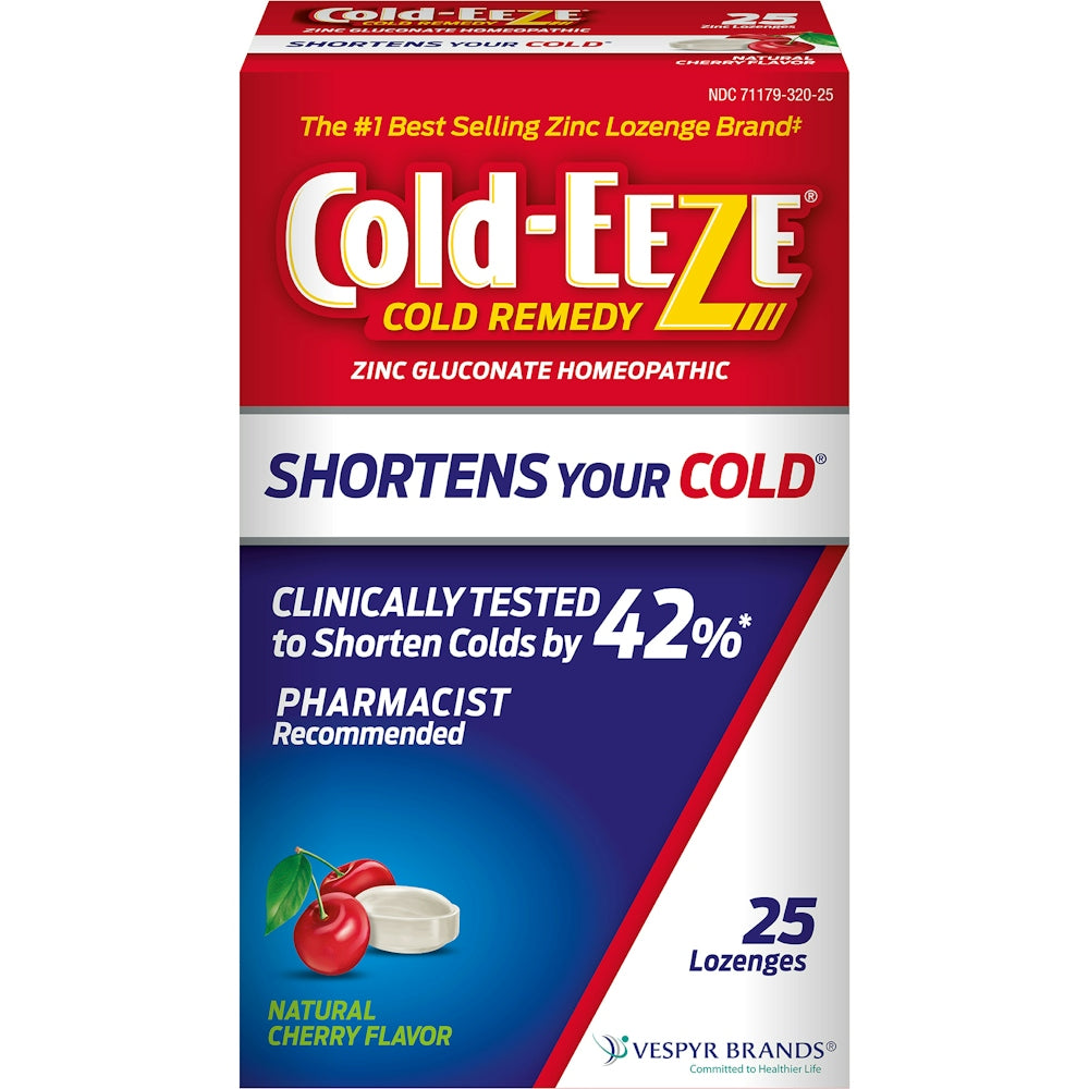 Cold-Eeze Remedy sugar-free cherry lozenges by Pasteur Pharmacy, natural cherry flavor, immune support medicine and sore throat relief