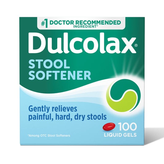 Dulcolax Stool Softener & Stimulant Laxative 100 tablets in blister pack, designed to relieve constipation naturally.