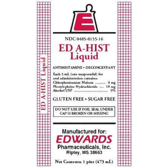 Liquid banana flavor medicine from Ed A-hist DM by Pasteur Pharmacy in a 16 oz bottle, used for relief of cough and cold symptoms.