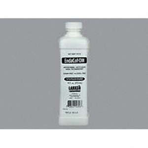 Endacof-DM Liquid medicine from Pasteur Pharmacy, sugar-free cough syrup in a 16 oz bottle on a pharmacy shelf.