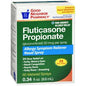 GNP Fluticasone Propionate Nasal Spray bottle with nozzle for allergy relief, 50 mcg, 24-hour medication from Pasteur Pharmacy