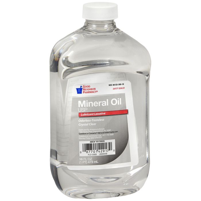 GNP Heavy Liquid Mineral Oil in 16 fl oz bottle, Pasteur Pharmacy medicine and drug product, case of 12 bottles.
