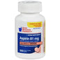 GNP Low Dose Aspirin 81 mg enteric-coated tablets in bottle, used for heart health and blood thinning, 300-count bottle.
