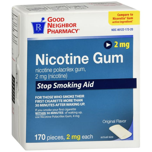 GNP Nicotine Gum 2mg in original flavor, 170 pieces, Pasteur Pharmacy medicine and drug product with blister packs