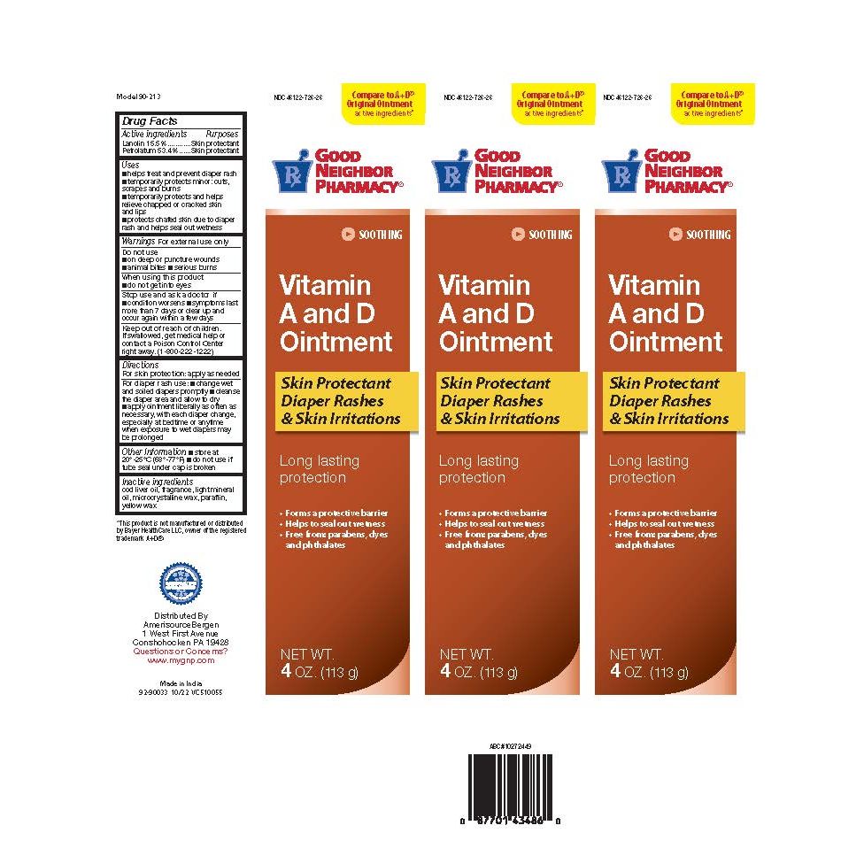 GNP Vitamin A & D ointment in a 4 oz tube, medical skin treatment from Pasteur Pharmacy, for nourishing and soothing skin.