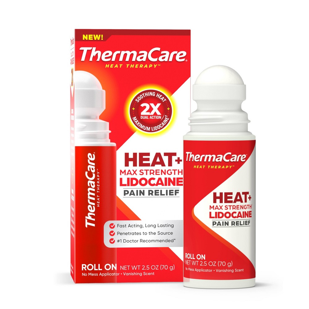 Heat+ Max Strength Lidocaine Pain Relief medicine by Pasteur Pharmacy in a 2.5 oz tube, used for numbing and pain relief.