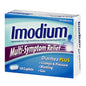 Imodium Multi Symptom Relief Diarrhea Plus Caplets in blister pack, over-the-counter medicine for diarrhea and related symptoms.