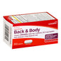 Leader Back & Body Pain Relief medicine by Pasteur Pharmacy, extra strength formula for muscle aches, 100 count bottle.