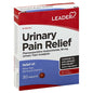 Leader Urinary Pain Relief fast-acting 95 mg tablets from Pasteur Pharmacy, showing the medication bottle and tablets inside.