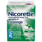 Nicorette Mini Nicotine Lozenges 2 mg in a bottle, 72 count, used for smoking cessation, brand Pasteur Pharmacy.