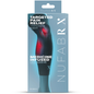 Nufabrx Capsaicin-infused compression lower leg sleeve designed for pain relief and support, shown on a person's leg.