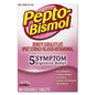 Pepto-Bismol chewable tablets for nausea, heartburn, indigestion, upset stomach, and diarrhea, original flavor, blister pack.
