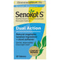 Senokot-S dual action laxative and stool softener in a blister pack of 30 tablets, used for relief of constipation.