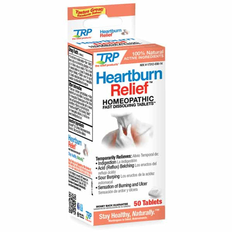 TRP Company Heartburn Relief fast dissolving tablets in blister pack, medication for quick heartburn relief by Pasteur Pharmacy