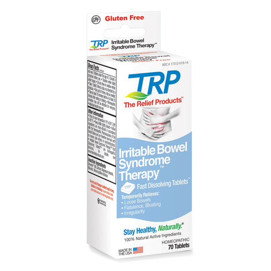 Trp Company Irritable Bowel Syndrome Therapy 70 tablets, medicine and drugs by Pasteur Pharmacy, shows packaging and tablets.