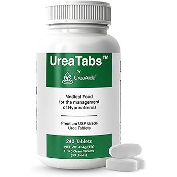UreaAide Ureatabs USP grade urea tablets, 240 count, medical food supplement in blister pack, manufactured by Pasteur Pharmacy.