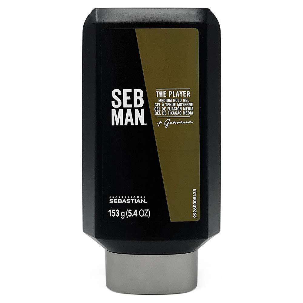 Sebastian Seb Man The Player Medium Hold Gel in 5.4oz jar, styling gel for medium hold and control, ideal for men's hair.
