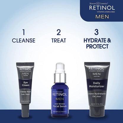 Men's daily moisturizer with retinol in a 50g tube, designed for men's skincare by Pasteur Pharmacy.