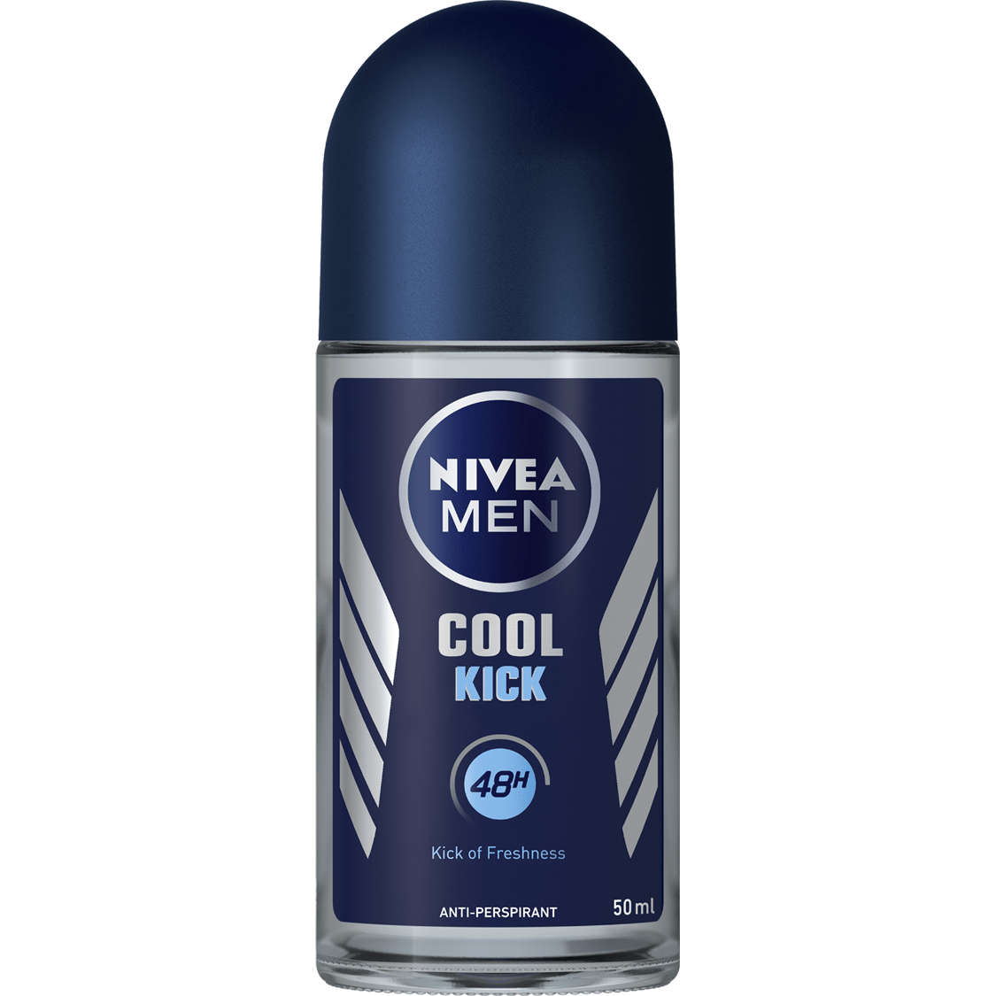Nivea Men Cool Kick roll-on deodorant antiperspirant, 50ml, designed for 48-hour protection against odor and sweat.