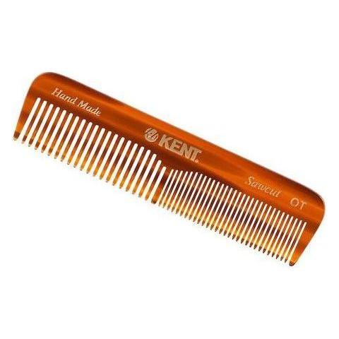 Kent handmade men's pocket comb with coarse and fine teeth, 113 mm size, designed for grooming and hair styling.