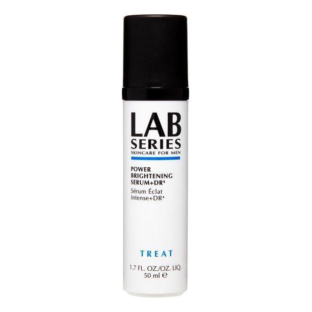 Lab Series Men’s Power Brightening Serum +DR4 in 1.7 oz bottle, featuring a sleek packaging and dropper applicator for skincare.