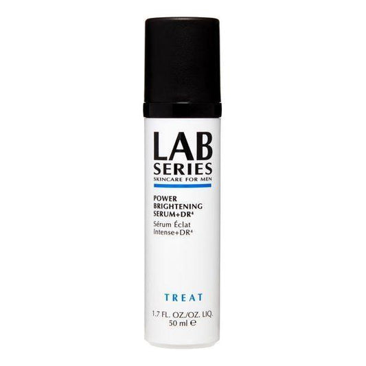 Lab Series Men’s Power Brightening Serum +DR4 in 1.7 oz bottle, featuring a sleek packaging and dropper applicator for skincare.