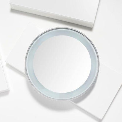Tweezerman LED 15X Mini Mirror showing a compact, lighted mirror with magnification, ideal for detailed grooming.