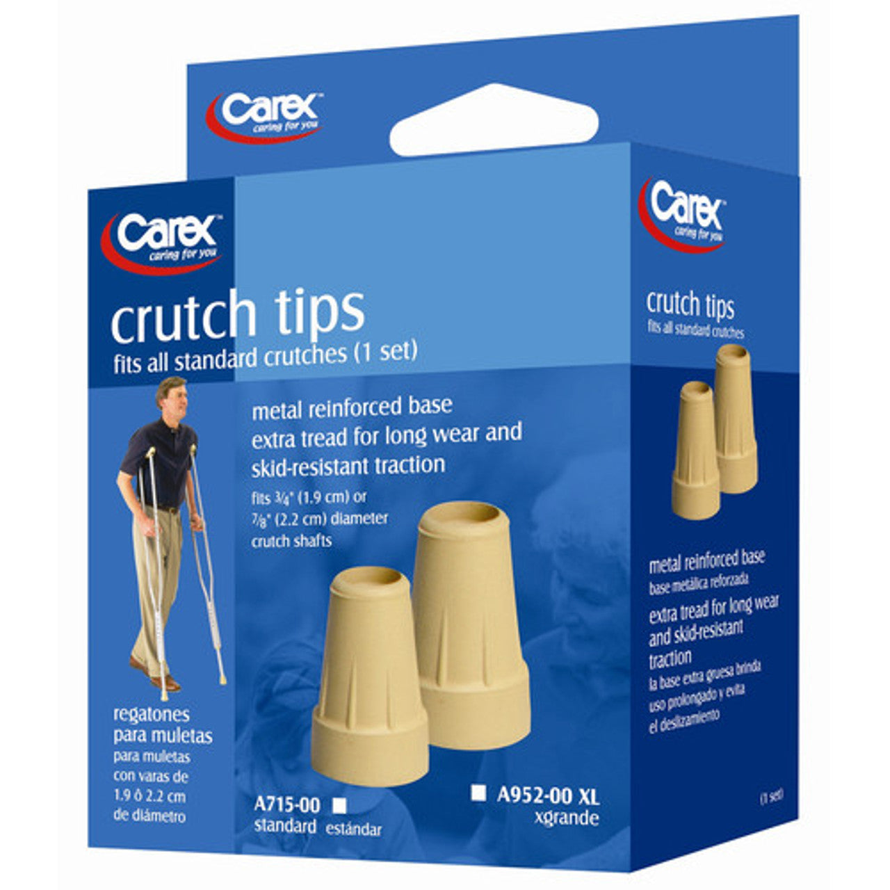 Carex extra large crutch tips for mobility and accessibility, designed to provide stability and support on various surfaces.