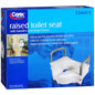 Carex raised toilet seat with arms for improved accessibility and support, featuring a sturdy design and easy installation.