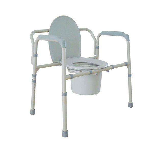 Heavy-duty bariatric commode chair by Pasteur Pharmacy with extra-large seat and 650 lb weight capacity, designed for mobility and accessibility.