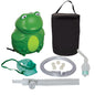 Reusable Ped Frog nebulizer with carry bag for mobility and accessibility, designed for efficient respiratory treatment.