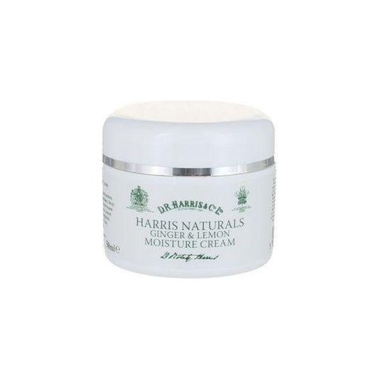 D. R. Harris & Co Ginger & Lemon Moisture Cream in 100ml jar, featuring natural ginger and lemon extract for hydrating skin