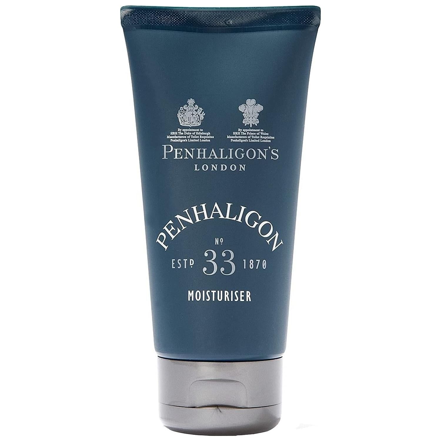Penhaligon's No. 33 Moisturiser in 75ml jar, featuring elegant packaging and creamy texture, designed for skincare hydration.